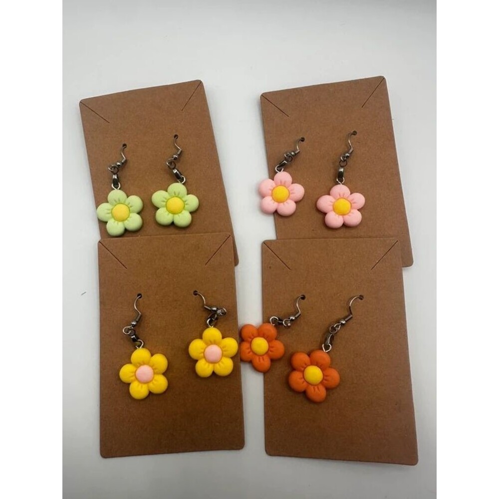 (4) Pair of Flower Earrings